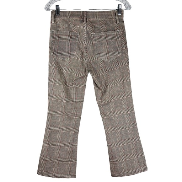 FRAME Le Crop Mini Boot Grey/Red Houndstooth Pant Size 26 - Picture 1 of 8